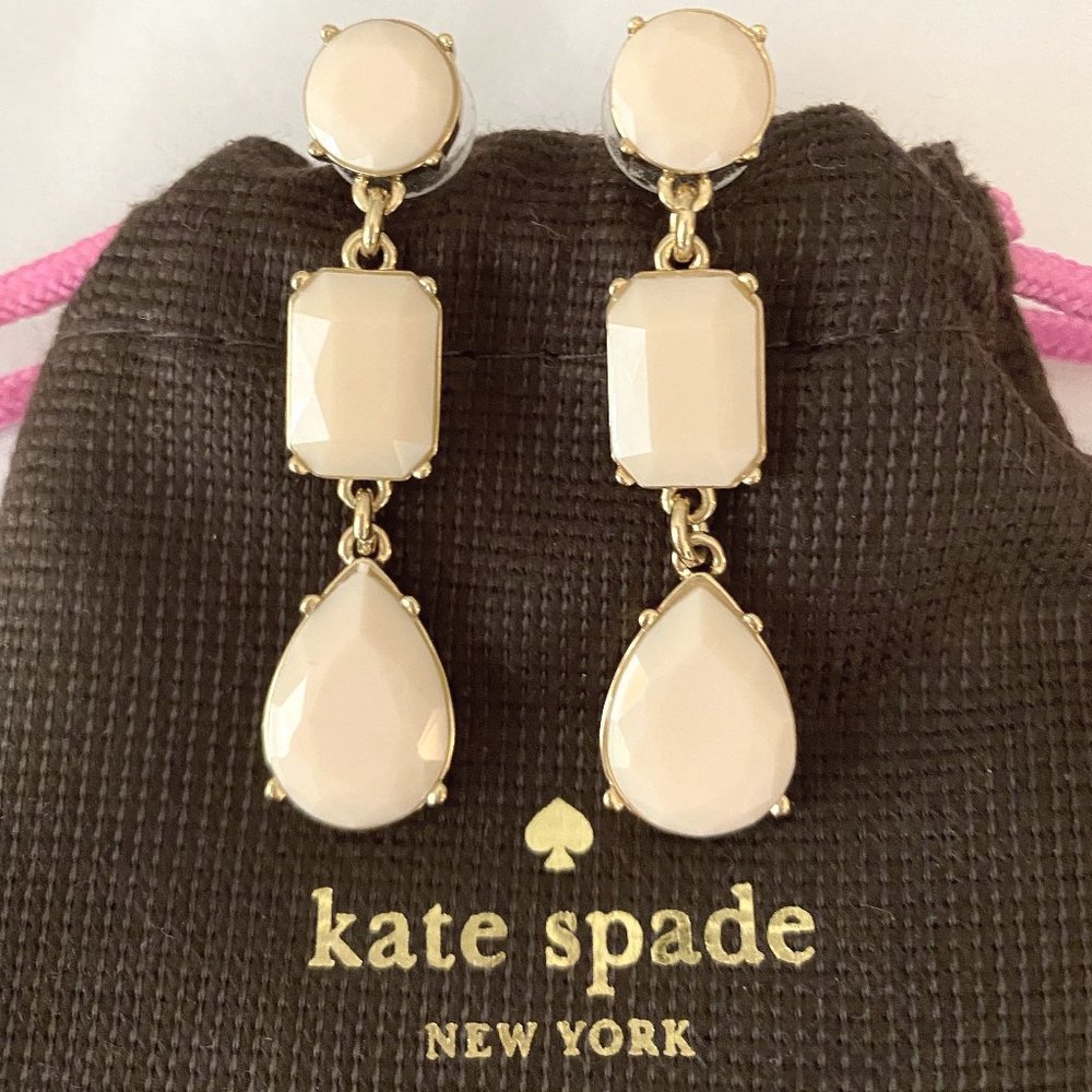 Kate Spade Riviera Garden Pink Drop Earrings w/ Pouch